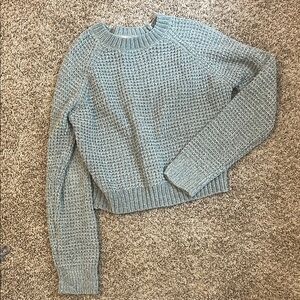 Altar'd State Gray Crew Neck Sweater Textured Knit